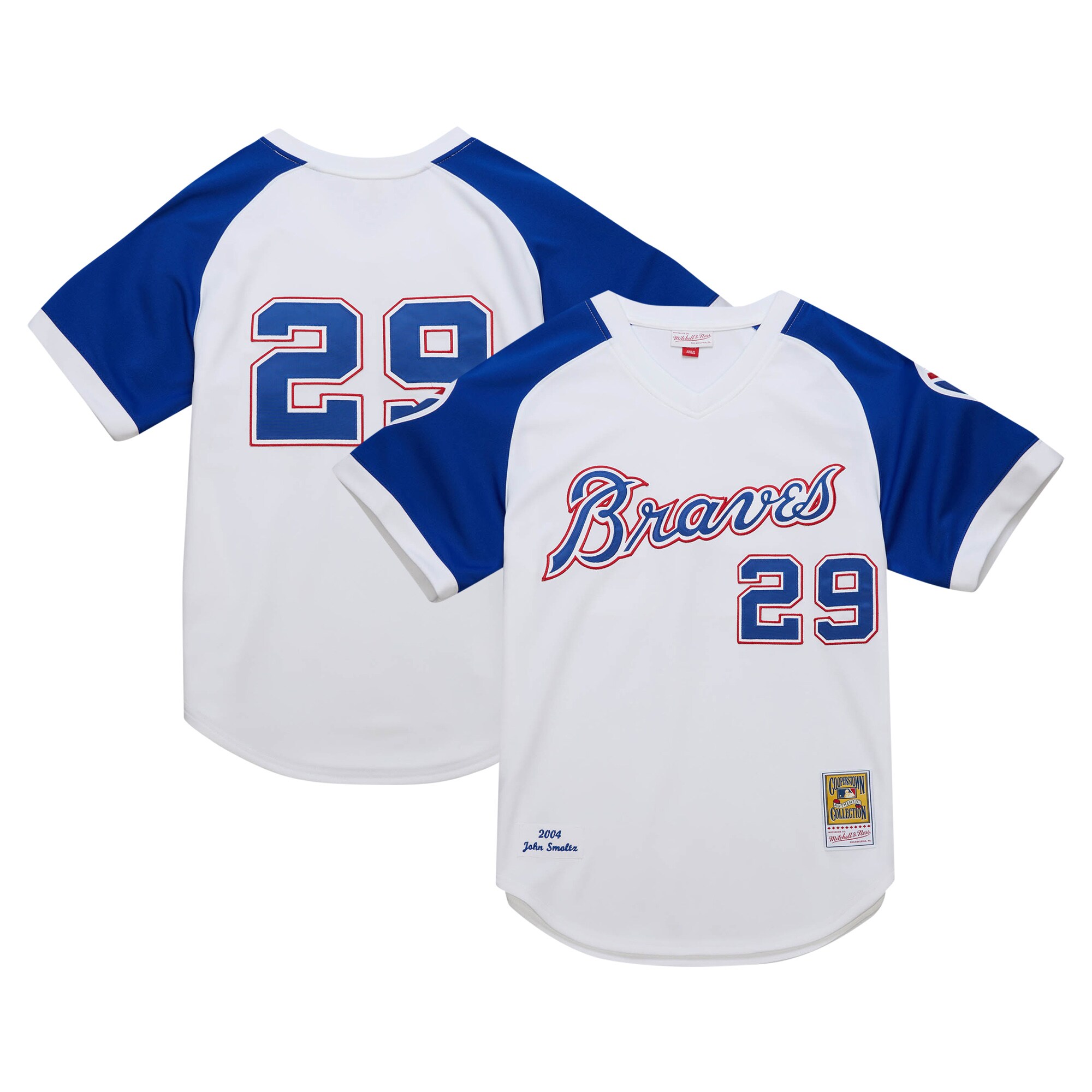 John Smoltz Atlanta Braves Mitchell & Ness 2004 Cooperstown Collection Authentic Throwback Baseball Jersey - White