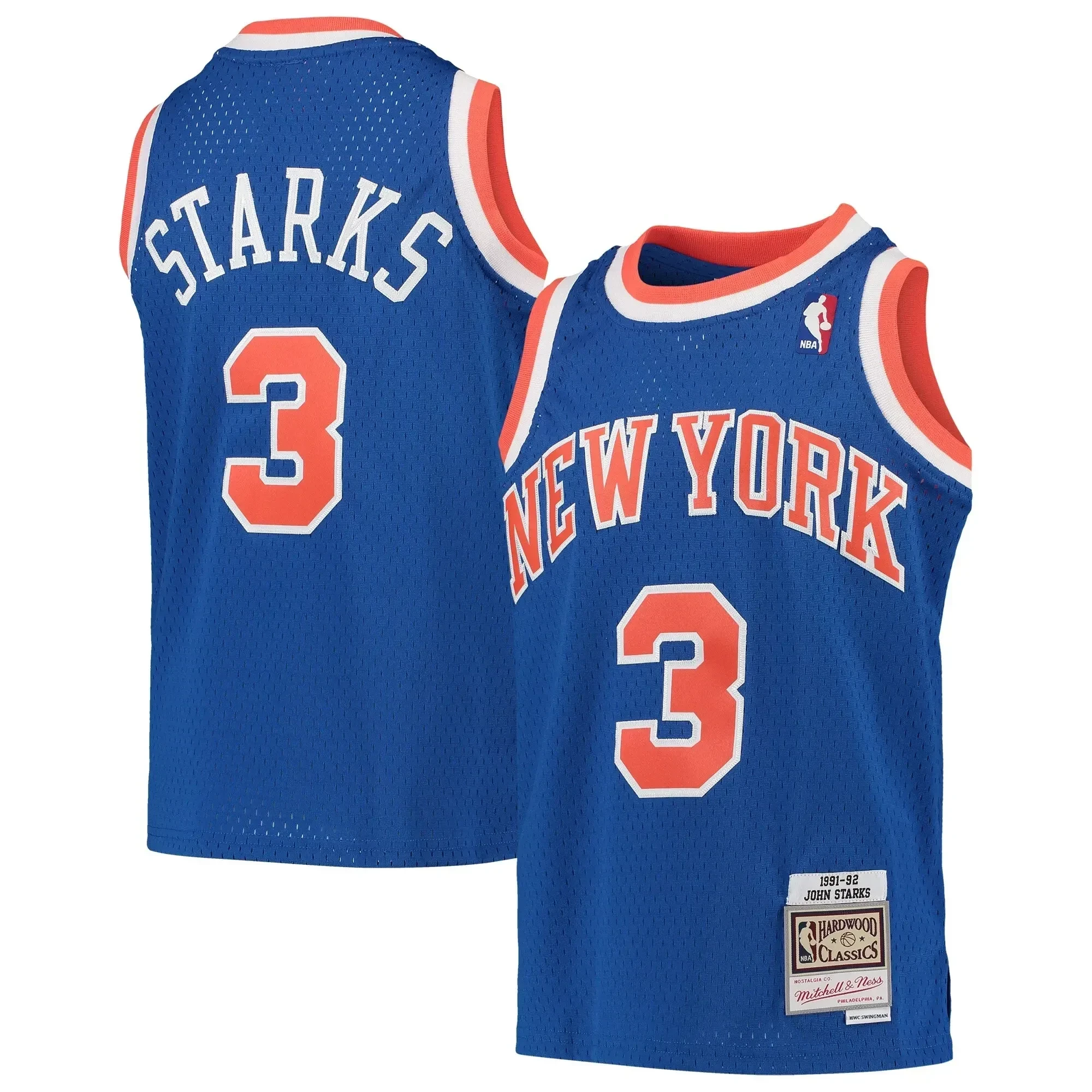 John Starks New York Knicks Mitchell & Ness Youth 1991-92 Hardwood Classics Swingman Throwback Basketball Jersey - Royal - JS901 