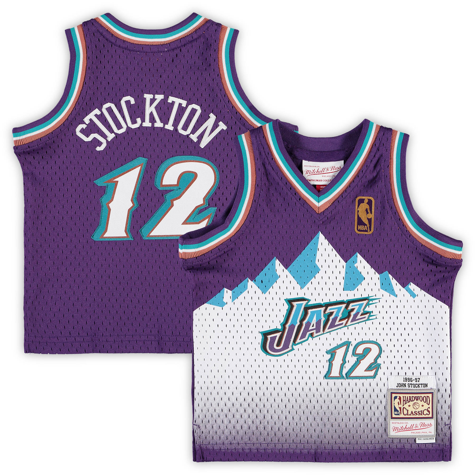 John Stockton Utah Jazz Mitchell & Ness Infant 1996/97 Hardwood Classics Retired Player Basketball Jersey - Purple