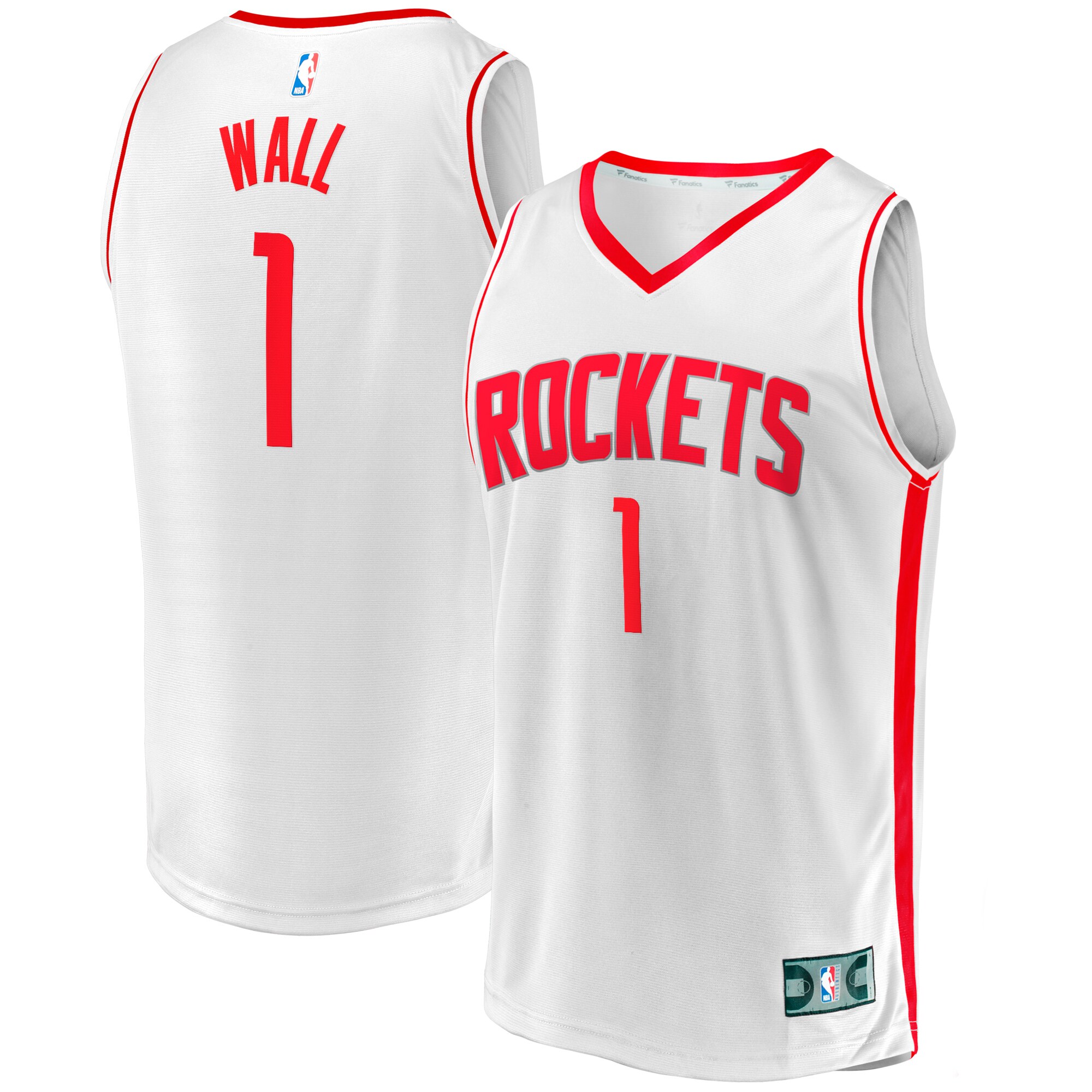 Alternative view of John Wall Houston Rockets Fanatics Branded 2020/21 Fast Break Replica Player Basketball Jersey - Association Edition - White