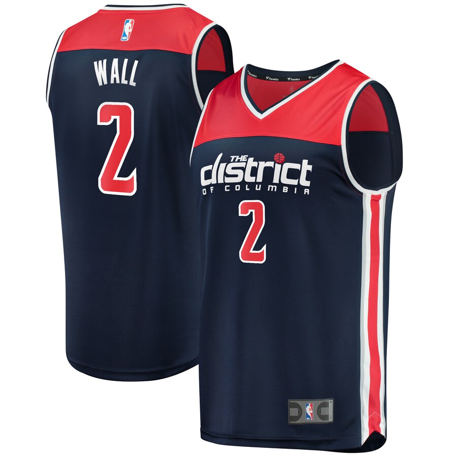 John Wall Washington Wizards Fanatics Branded Fast Break Replica Jersey - Statement Edition - Navy