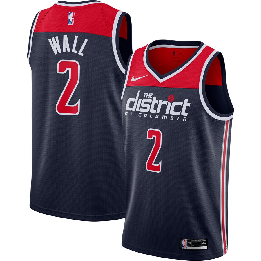 John Wall Washington Wizards Finished Swingman Jersey Navy - Statement Edition
