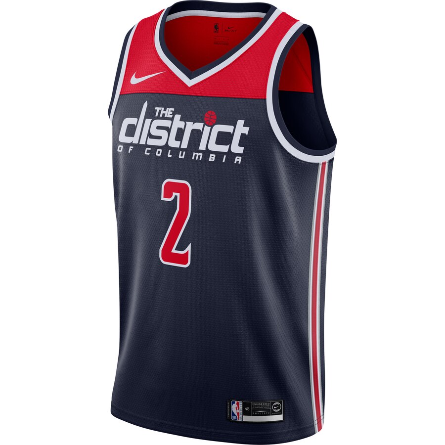 Alternative view of John Wall Washington Wizards Finished Swingman Jersey Navy - Statement Edition