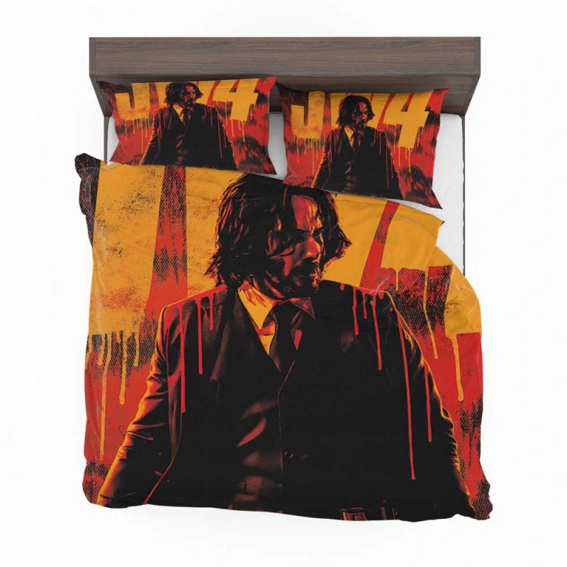 Alternative view of John Wick Chapter 4 Movie Keanu Reeves Bedding Set - Custom Bedding Set