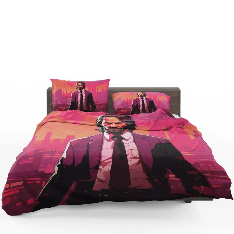 John Wick Hotline Miami Deadly Pursuit Bedding Set - Custom Bedding Set