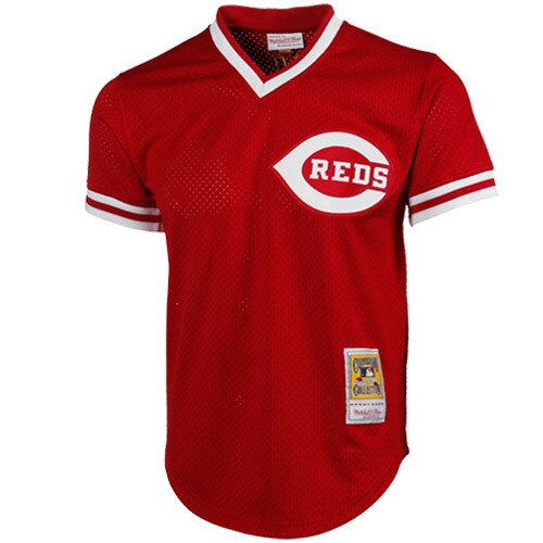 Alternative view of Johnny Bench Cincinnati Reds Mitchell & Ness 1983 Authentic Cooperstown Collection Mesh Batting Practice Jersey - Red