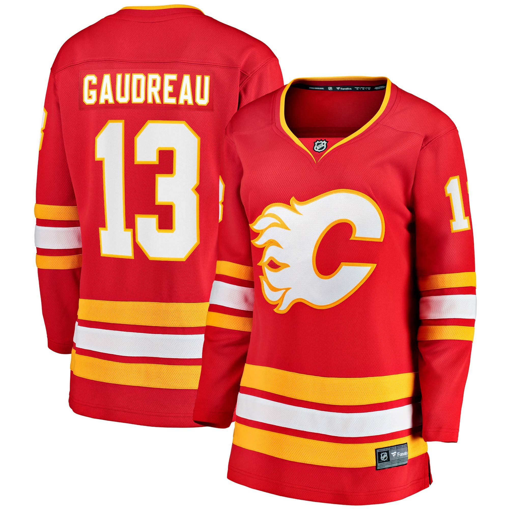 Johnny Gaudreau 13 Calgary Flames Women’s Home Premier Breakaway Hockey Jersey – Red - JS416 