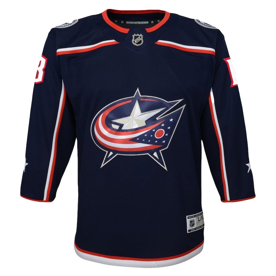 Alternative view of Johnny Gaudreau 13 Columbus Blue Jackets Youth Breakaway Hockey Jersey - Navy - JS419 