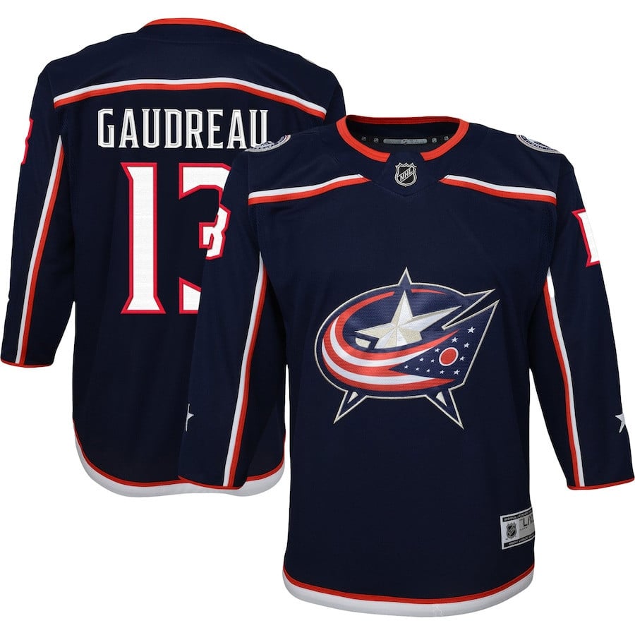 Johnny Gaudreau 13 Columbus Blue Jackets Youth Breakaway Hockey Jersey - Navy - JS419 