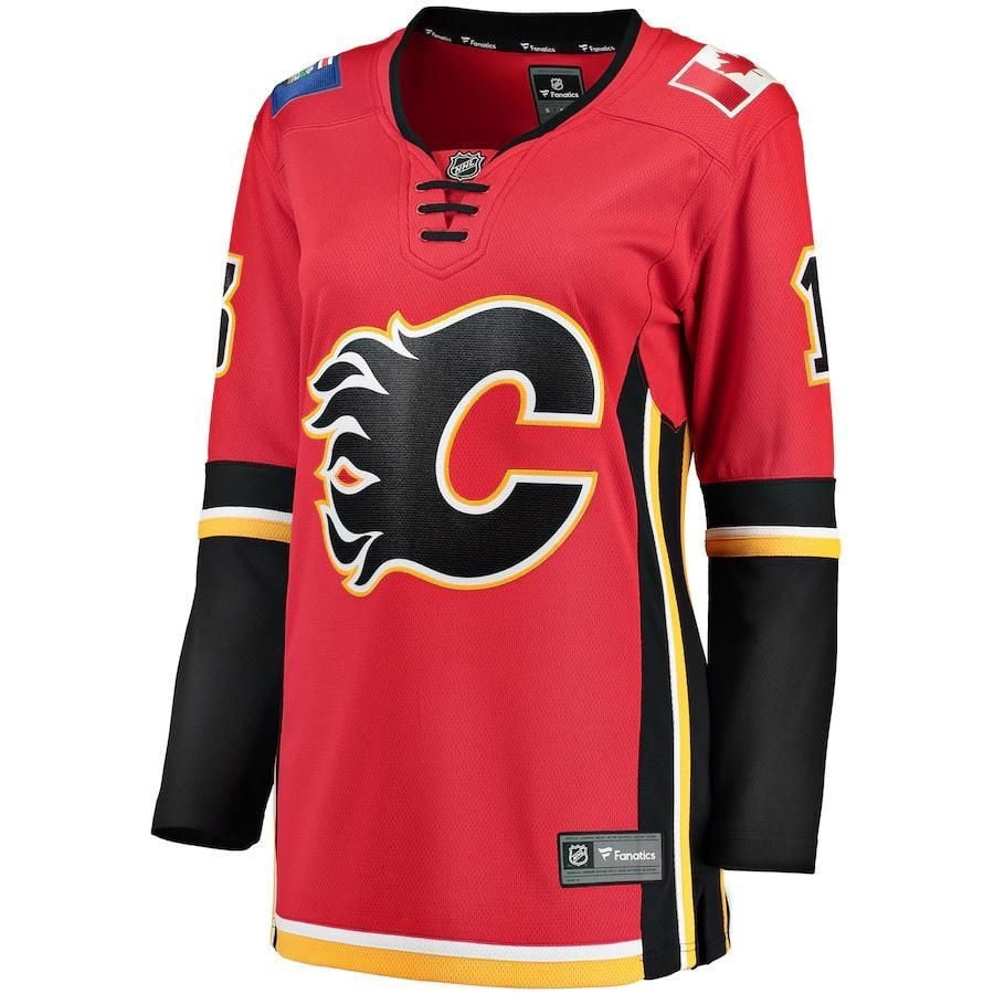 Alternative view of Johnny Gaudreau Calgary Flames Women's Home Breakaway Player Hockey Jersey - Red - JS154 