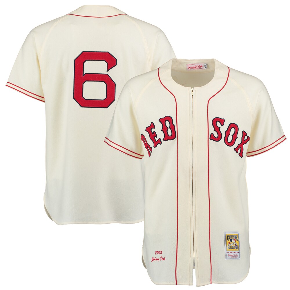 Johnny Pesky 1946 Boston Red Sox Mitchell & Ness Throwback Baseball Jersey - Cream