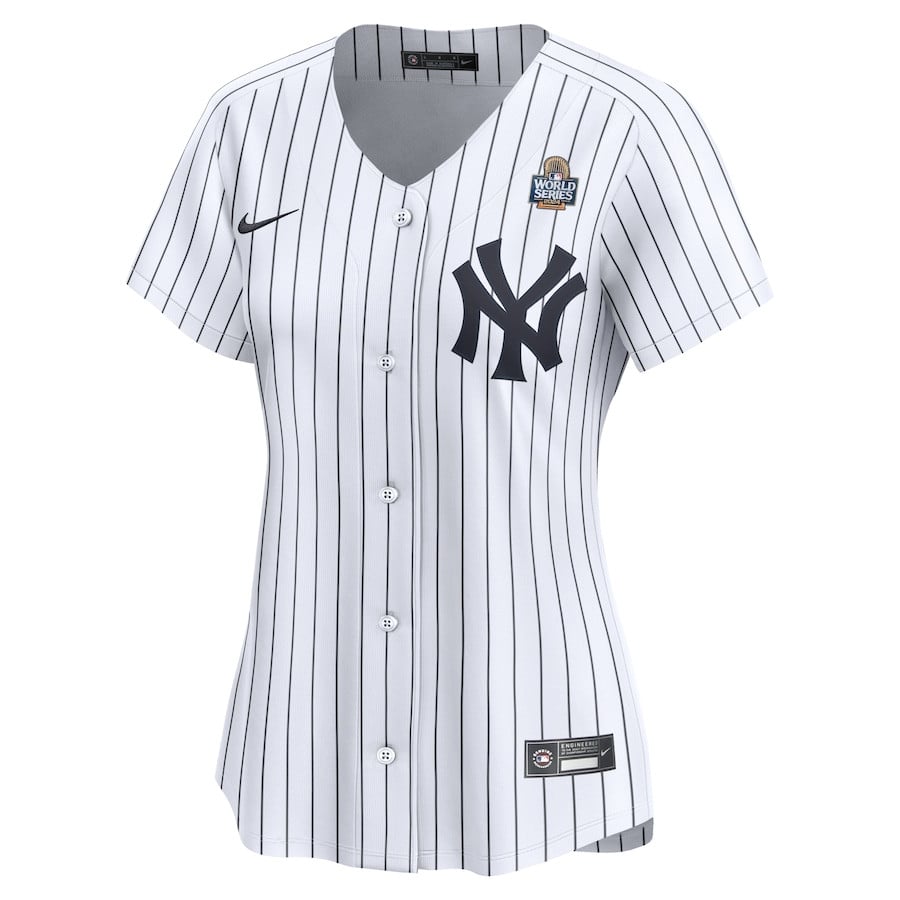 Alternative view of Jon Berti 19 New York Yankees Women's 2024 World Series Home Limited Baseball Jersey - White 