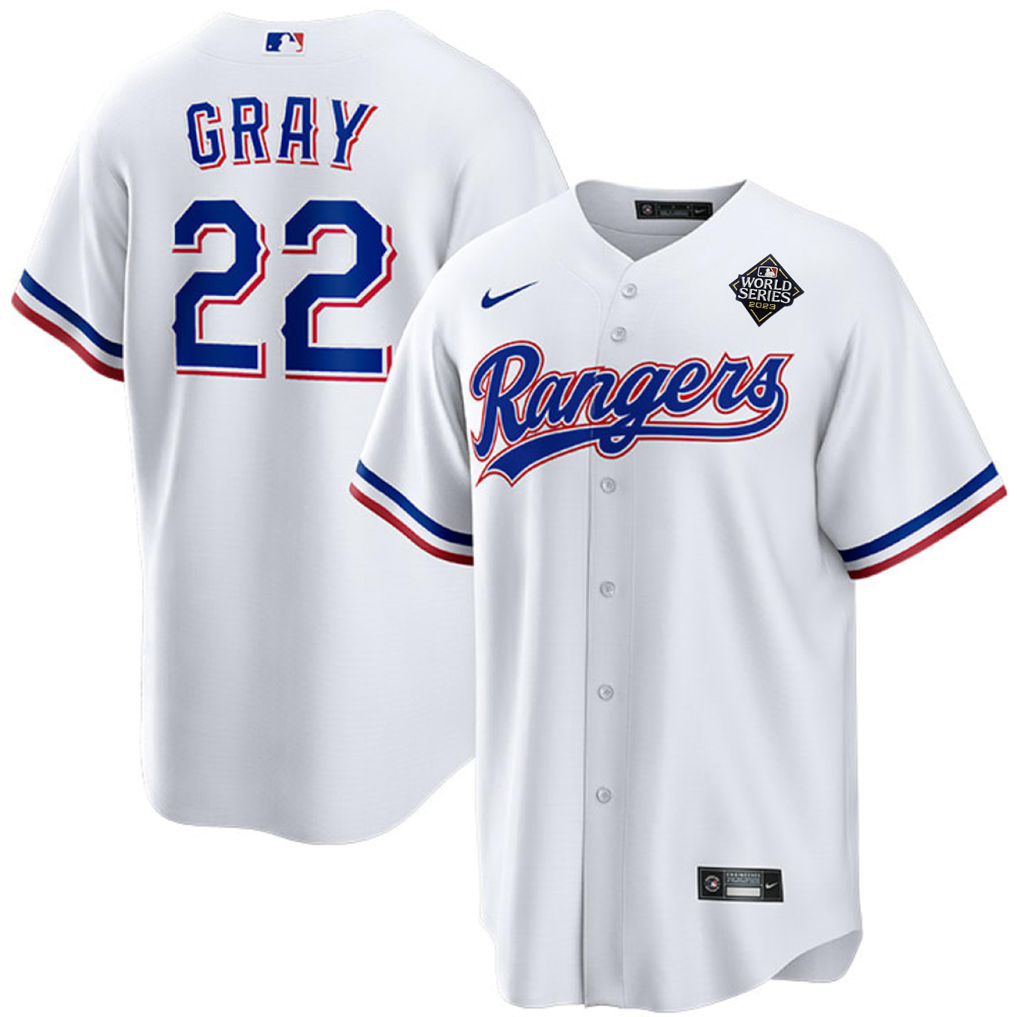 Jon Gray 22 Texas Rangers 2023 World Series Stitched Baseball Jersey - White - JS617 