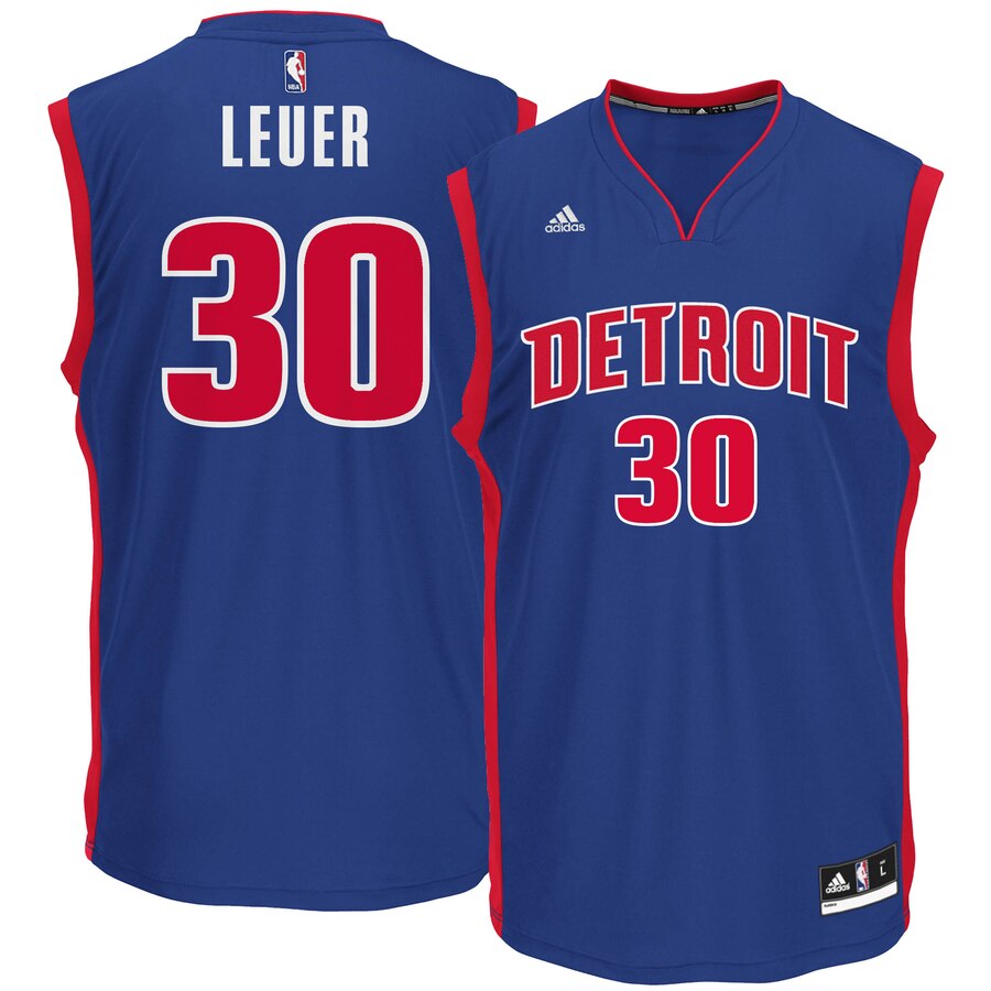 Jon Leuer Detroit Pistons Adidas Road Replica Basketball Jersey - Royal