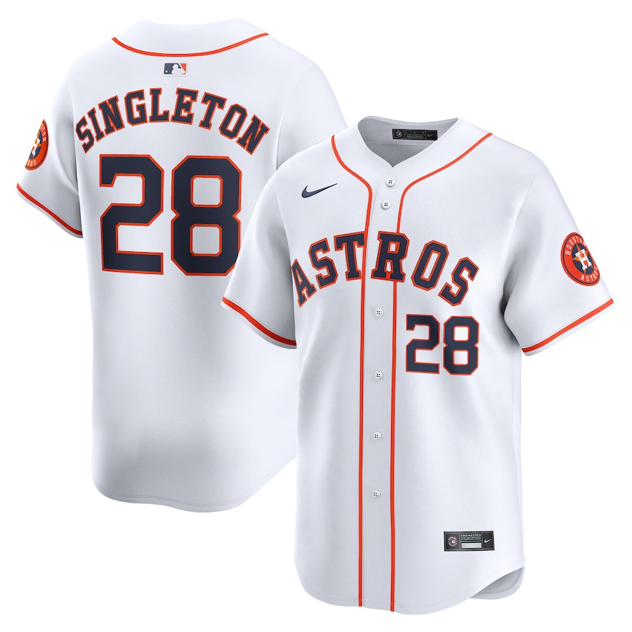 Jon Singleton 28 Houston Astros Home Limited Player Men Baseball Jersey - White 