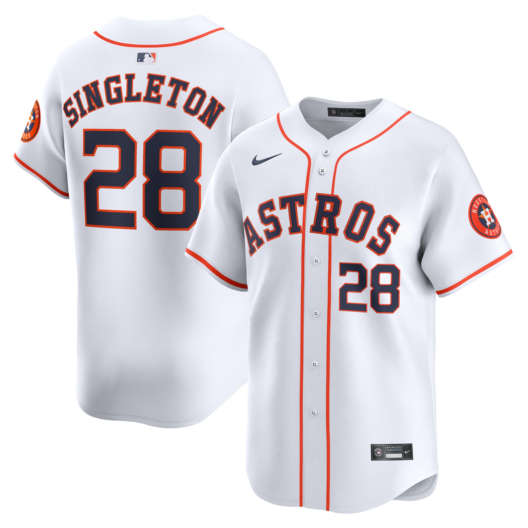 Jon Singleton Houston Astros Home Limited Player Baseball Jersey - White