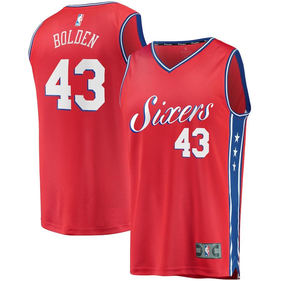 Jonah Bolden Philadelphia 76ers Fanatics Branded Fast Break Replica Player Team Basketball Jersey - Statement Edition - Red