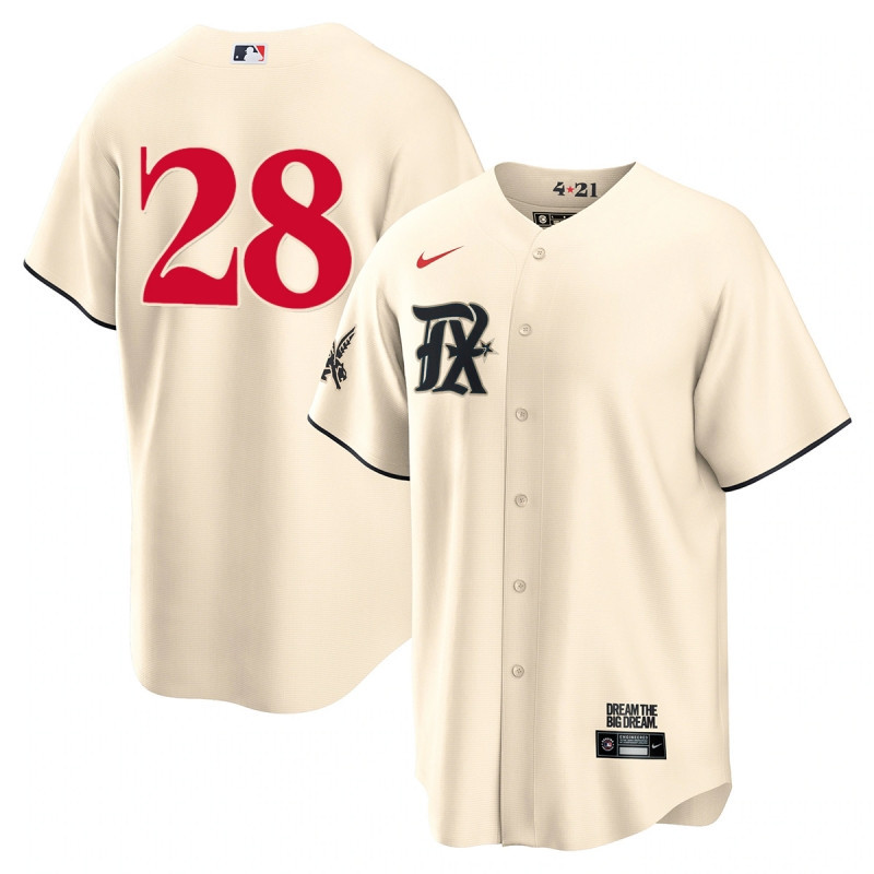 Jonah Heim 28 Texas Rangers 2023 City Connect Game Baseball Jersey - Cream - JS497 