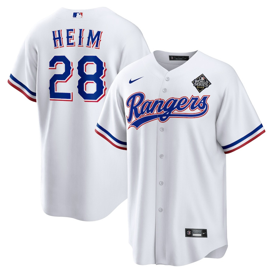Jonah Heim 28 Texas Rangers 2023 World Series Men Baseball Jersey - White - JS218 