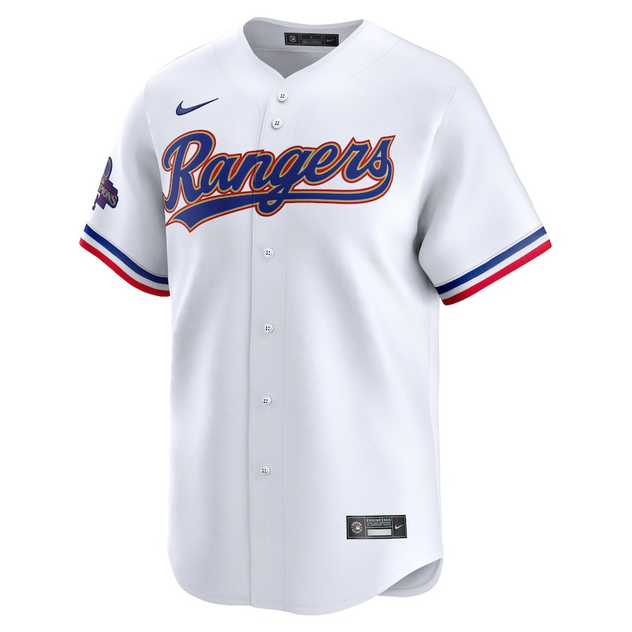 Alternative view of Jonah Heim 28 Texas Rangers 2024 Gold Collection Limited Jersey - White - JS846 