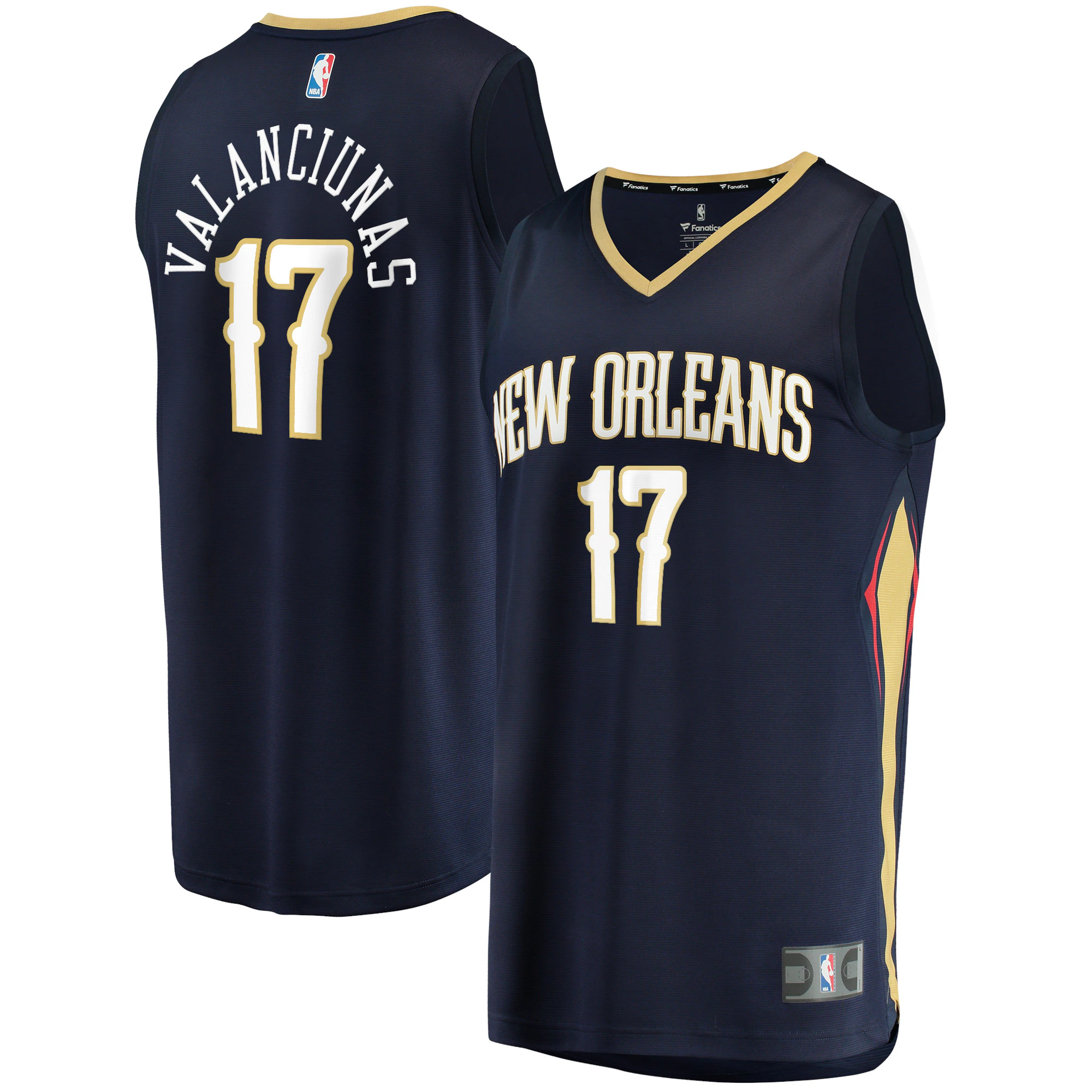 Jonas Valanciunas New Orleans Pelicans Fanatics Branded 2021/22 Fast Break Replica Basketball Jersey - Icon Edition - Navy