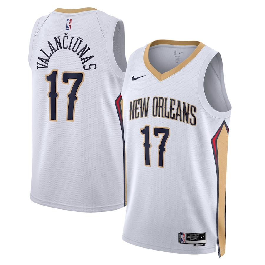 Jonas Valančiūnas 17 New Orleans Pelicans Unisex Swingman Basketball Jersey - Association Edition - White - JS876 