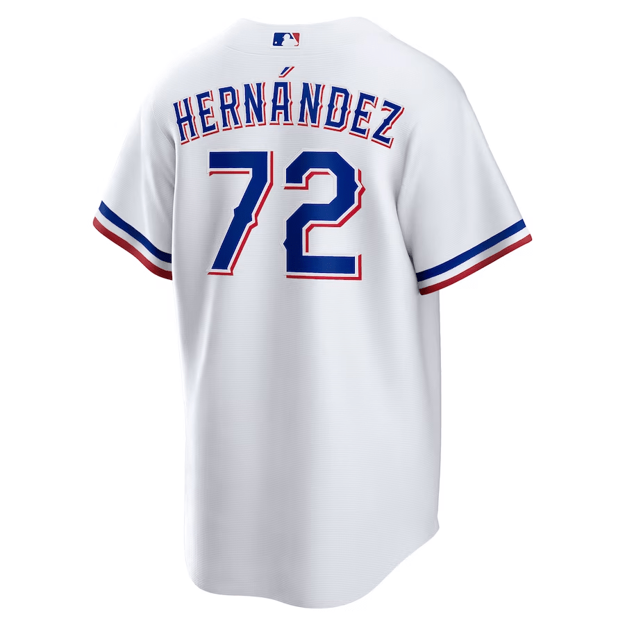 Alternative view of Jonathan Hernández 72 Texas Rangers Home Men Baseball Jersey - White - JS511 