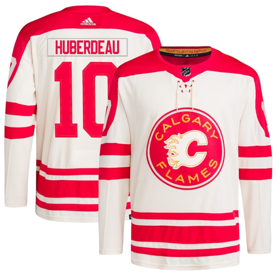 Jonathan Huberdeau 10 Calgary Flames 2023 NHL Heritage Classic Primegreen Men Hockey Jersey - Cream - JS303 