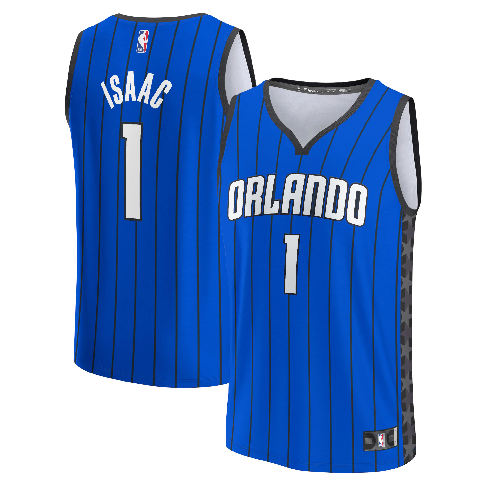 Alternative view of Jonathan Isaac Orlando Magic Fanatics Branded Fast Break Replica Player Jersey - Statement Edition - Blue