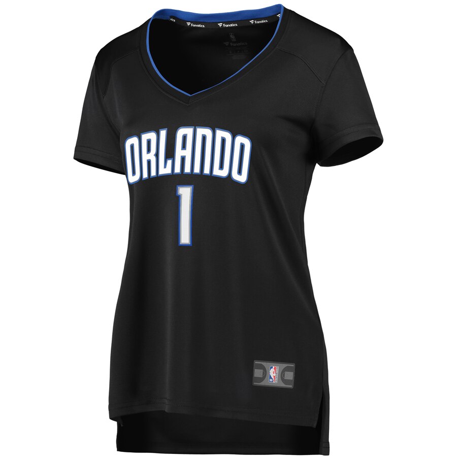 Alternative view of Jonathan Isaac Orlando Magic Fanatics Branded Women's 2019 Fast Break Replica Player Jersey Black - Icon Edition