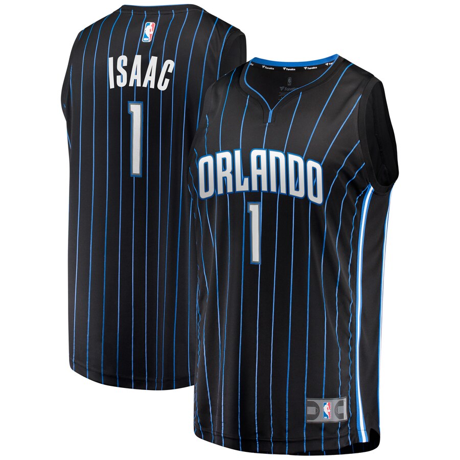 Jonathan Isaac Orlando Magic Fanatics Branded Youth 2019 Fast Break Jersey Black - Icon Edition