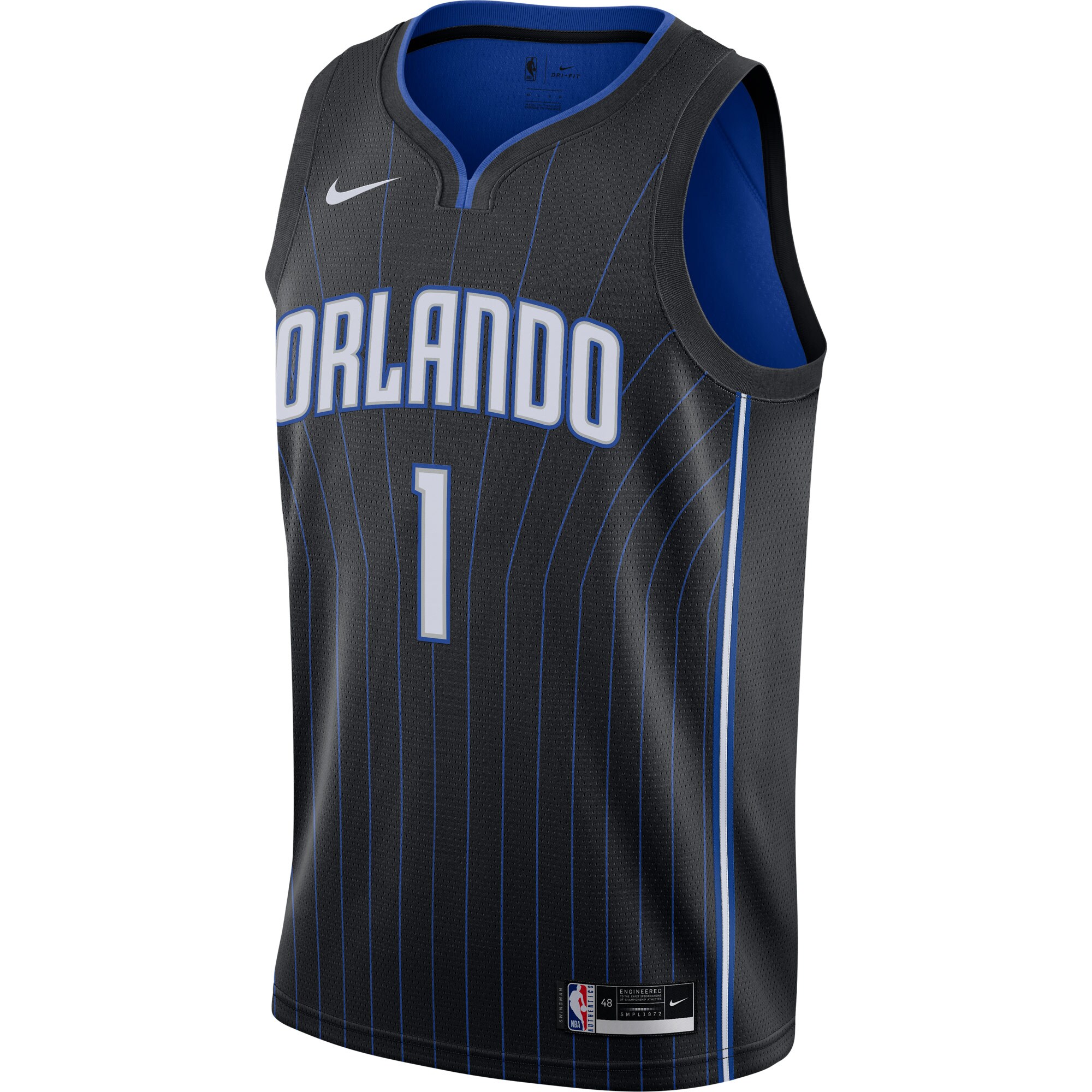 Alternative view of Jonathan Isaac Orlando Magic Swingman Basketball Jersey - Black - Icon Edition