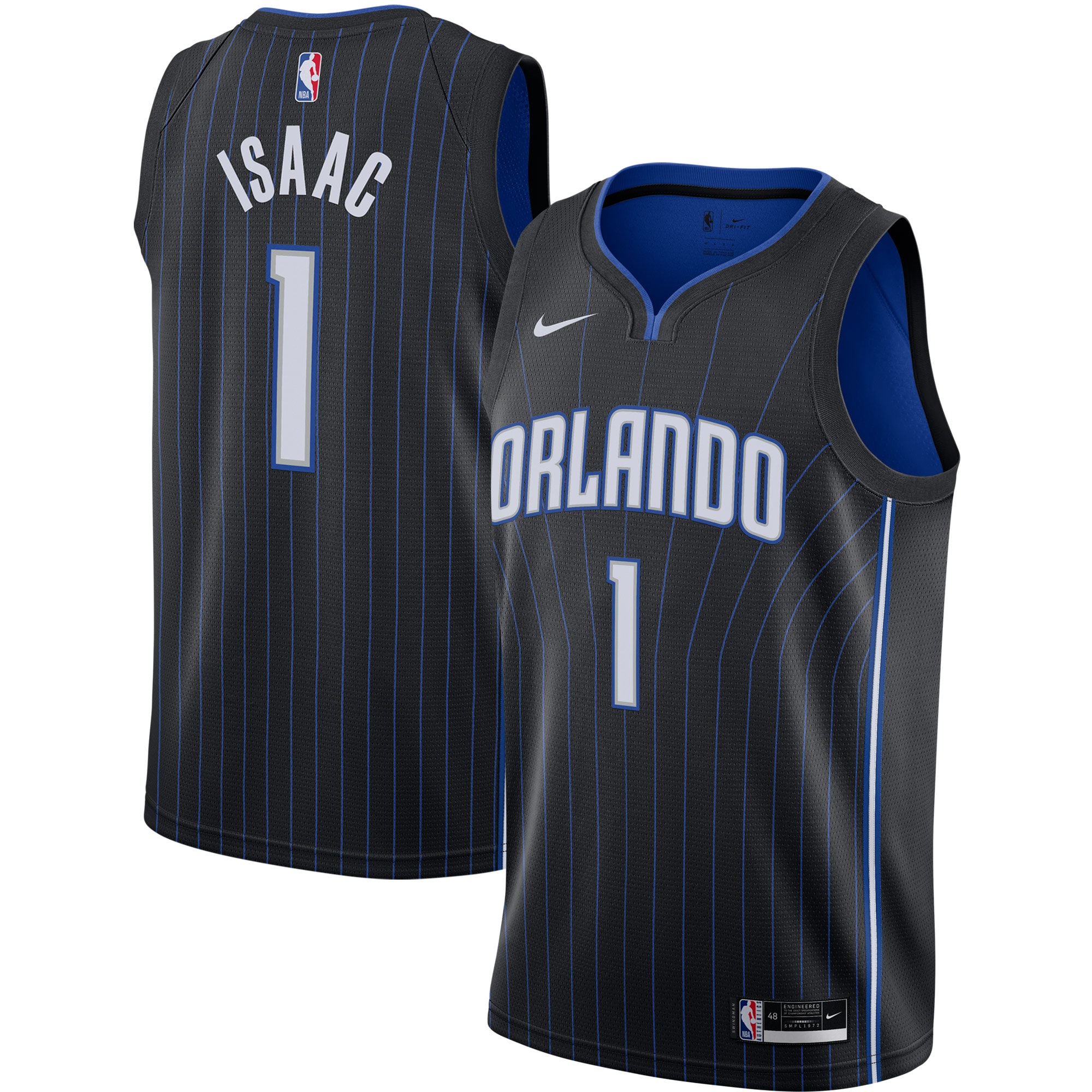 Jonathan Isaac Orlando Magic Swingman Basketball Jersey - Black - Icon Edition