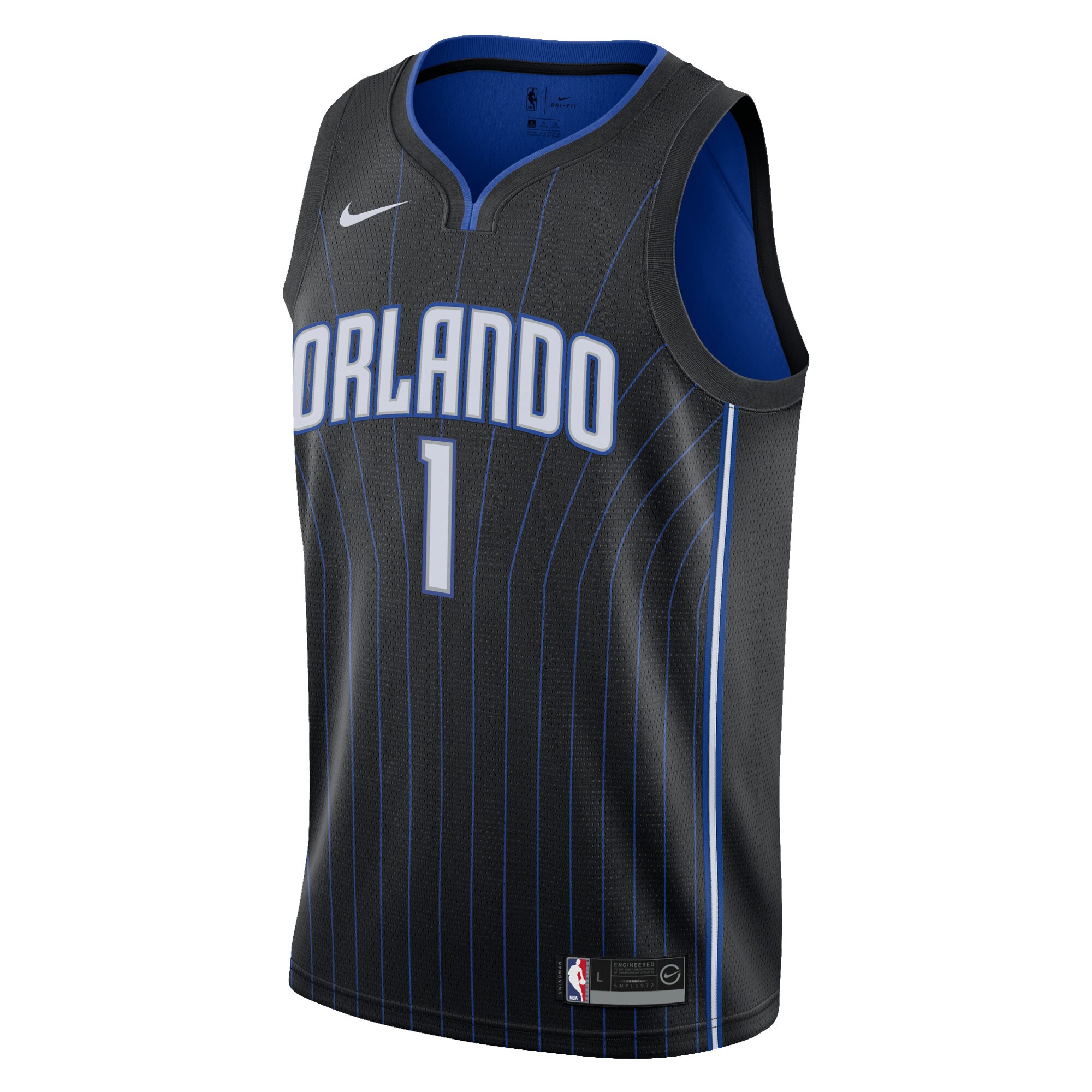 Alternative view of Jonathan Isaac Orlando Magic Youth Swingman Basketball Jersey - Icon Edition - Black