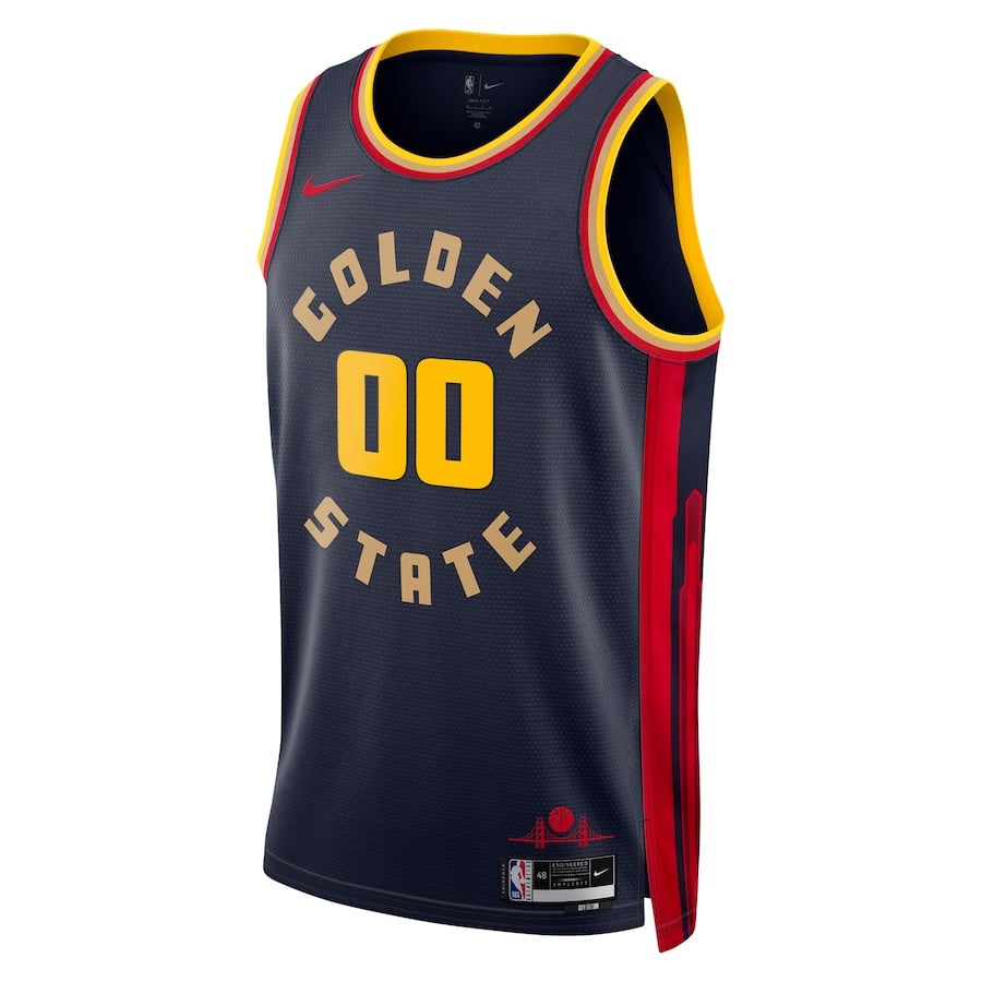 Alternative view of Jonathan Kuminga 00 Golden State Warriors Unisex 2024/25 Swingman Player Basketball Jersey - City Edition - Navy - JS156 