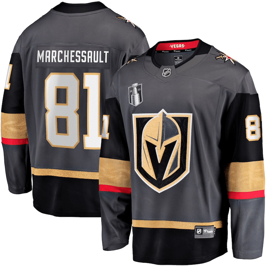 Jonathan Marchessault 81 Vegas Golden Knights 2023 Stanley Cup Final Alternate Breakaway Player Hockey Jersey - Black - JS247 