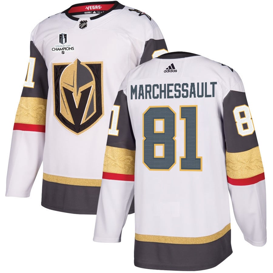 Jonathan Marchessault 81 Vegas Golden Knights Stanley Cup 2023 Champions Patch Away Breakaway Men Hockey Jersey - White - JS526 