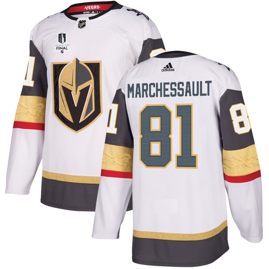 Jonathan Marchessault 81 Vegas Golden Knights Stanley Cup 2023 Final Patch Away Breakaway Men Hockey Jersey - White - JS343 