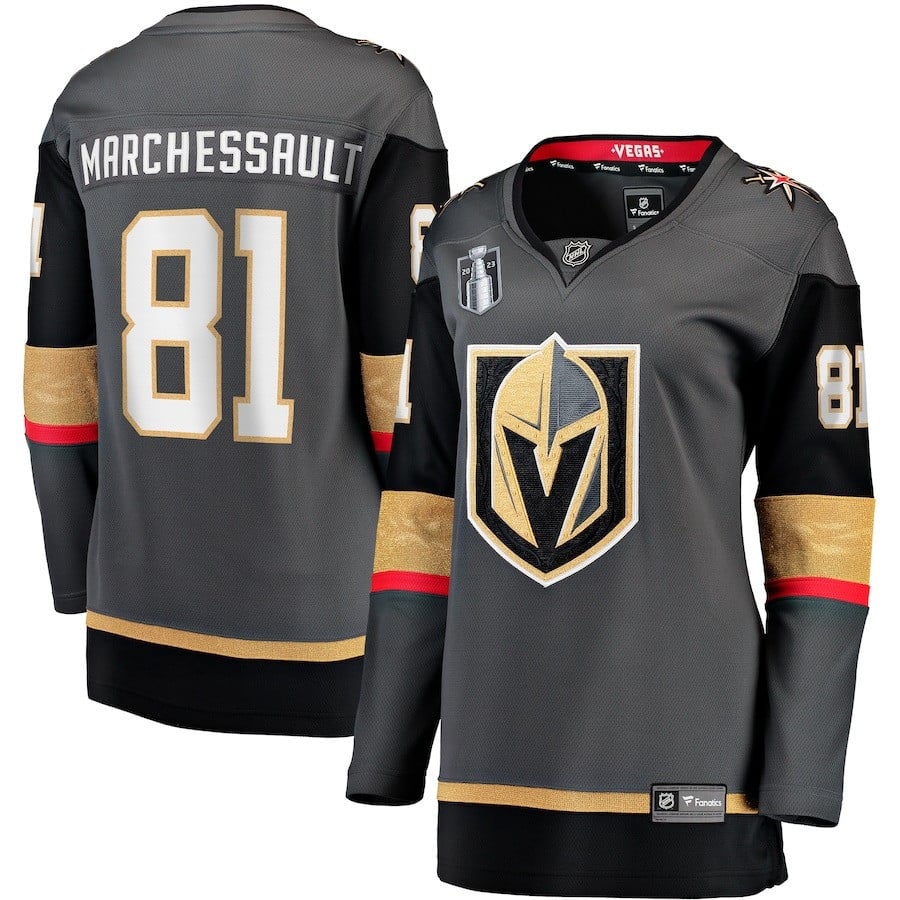 Jonathan Marchessault 81 Vegas Golden Knights Women's 2023 Stanley Cup Champions Alternate Breakaway Hockey Jersey - Black - JS495 