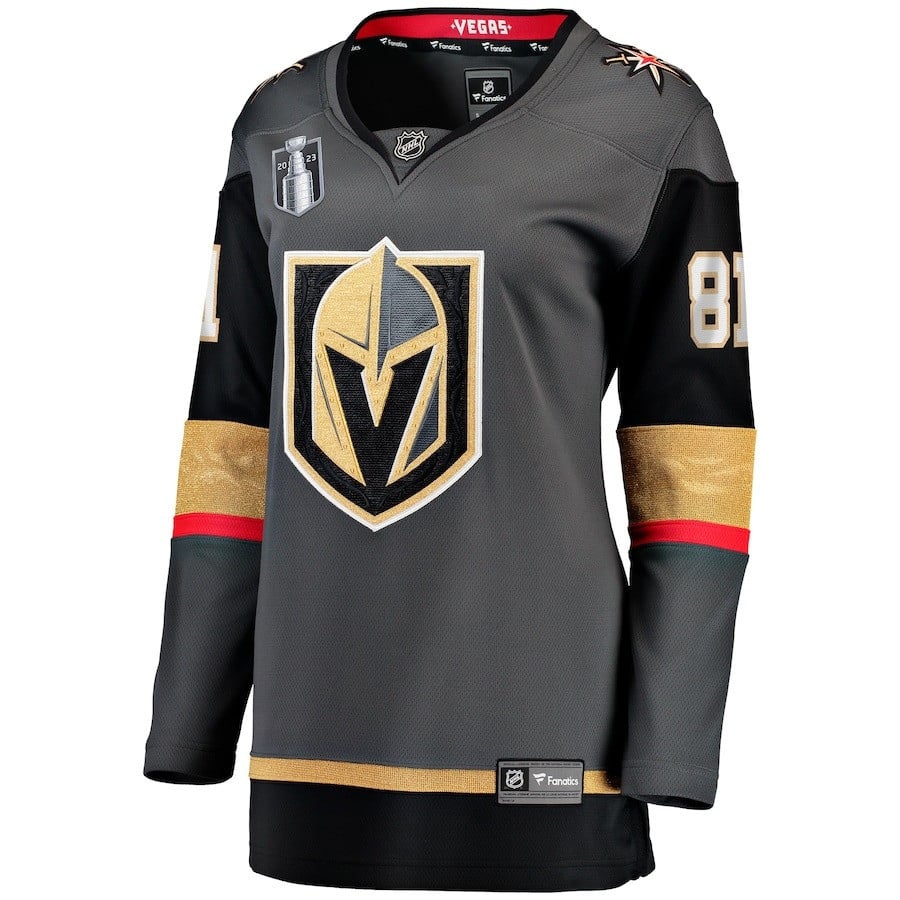 Alternative view of Jonathan Marchessault 81 Vegas Golden Knights Women's 2023 Stanley Cup Final Alternate Breakaway Player Hockey Jersey - Black - JS616 