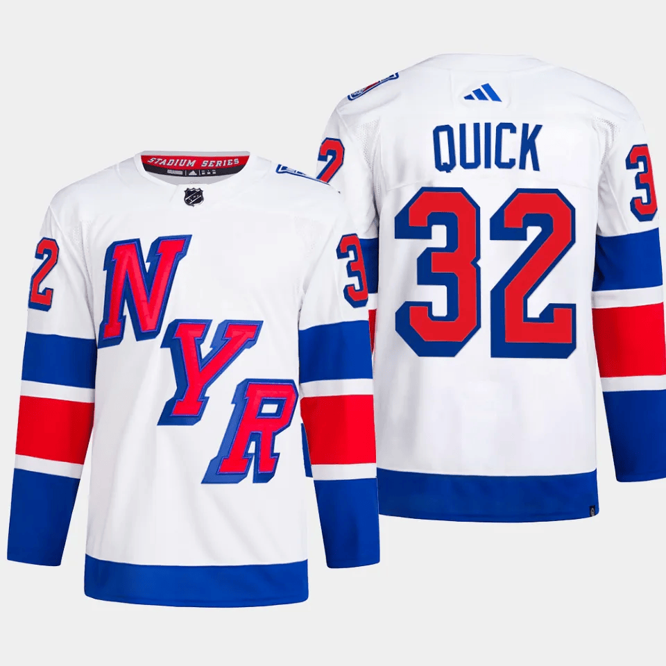 Jonathan Quick 32 New York Rangers 2024 Stadium Series Primegreen Men Hockey Jersey - White - JS829 