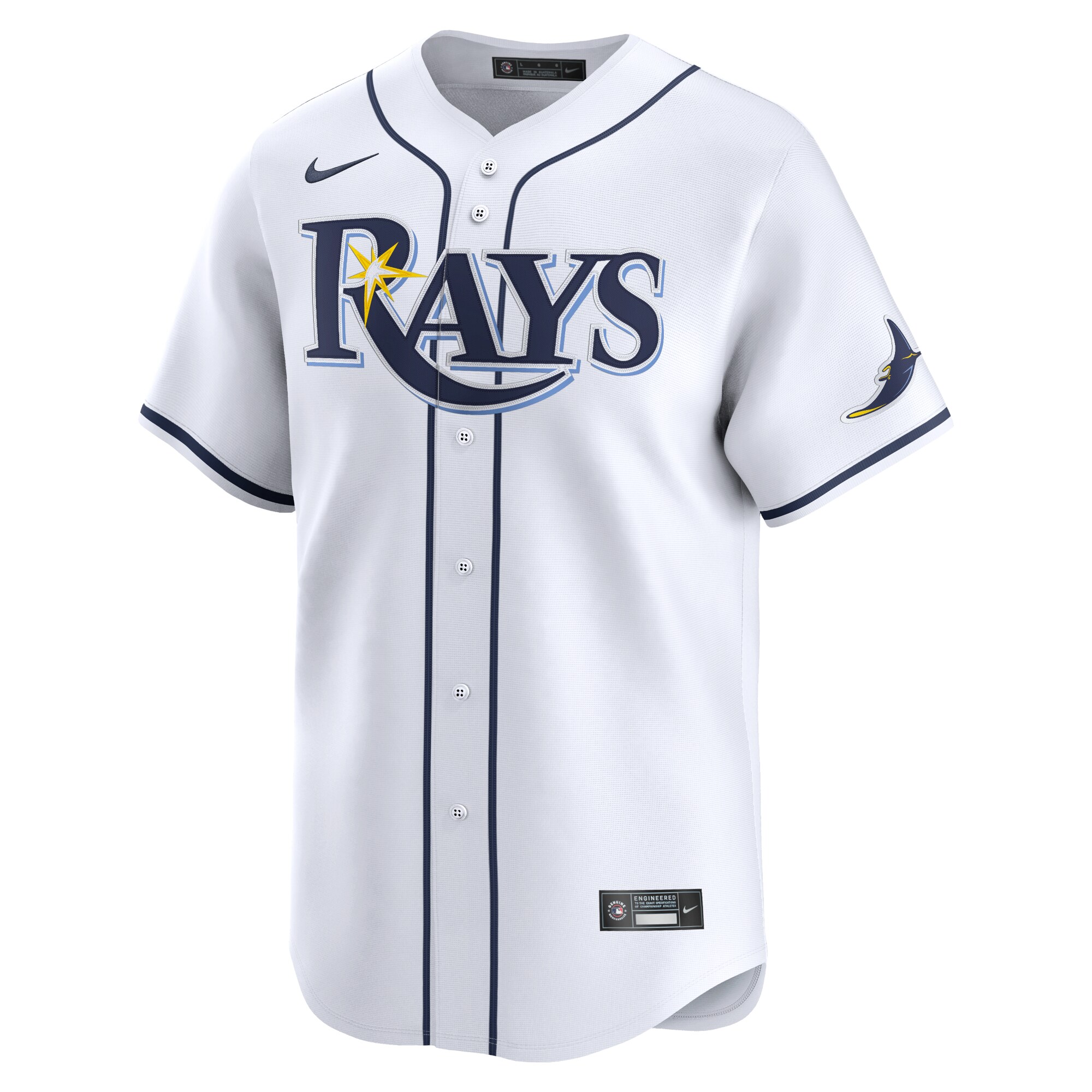 Alternative view of Jonny Deluca Tampa Bay Rays Home Limited Player Baseball Jersey - White