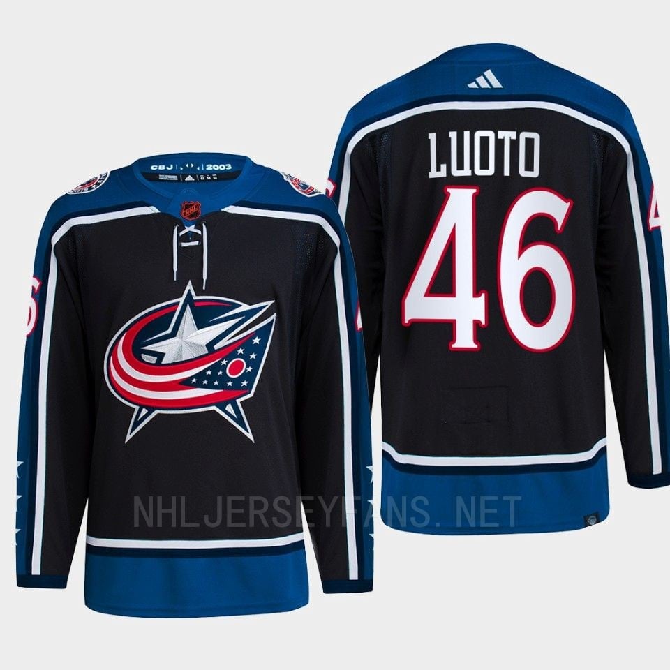 Joona Luoto 46 Reverse Retro 2.0 2022 Columbus Blue Jackets Navy Hockey Jersey Primegreen - JS540 