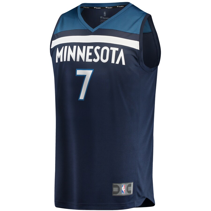 Alternative view of Jordan Bell Minnesota Timberwolves Fanatics Branded Fast Break Replica Basketball Jersey Navy - Icon Edition