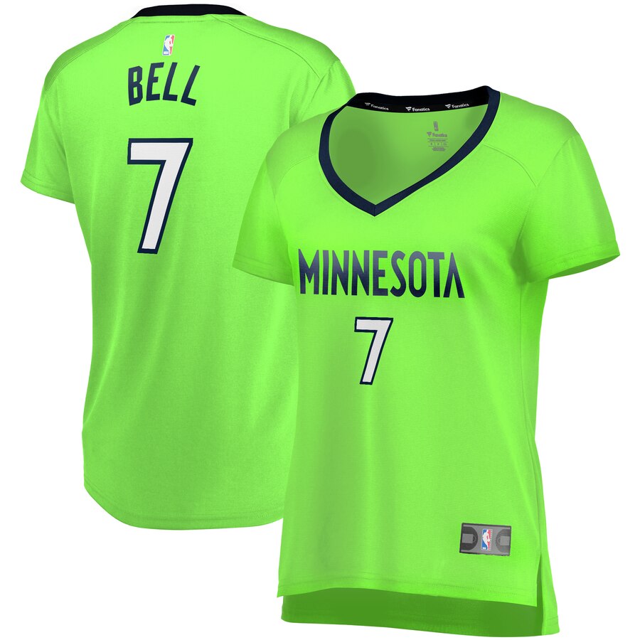 Jordan Bell Minnesota Timberwolves Fanatics Branded Women's Fast Break Replica Basketball Jersey Green - Statement Edition