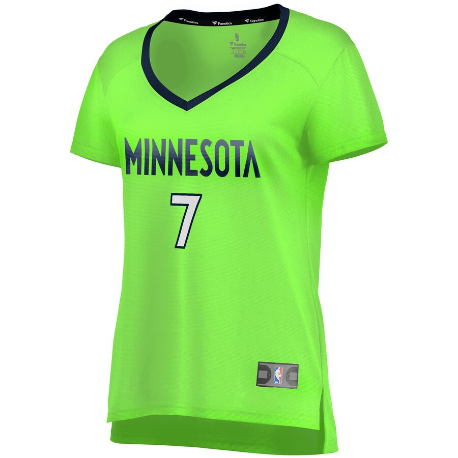 Alternative view of Jordan Bell Minnesota Timberwolves Fanatics Branded Women's Fast Break Replica Basketball Jersey Green - Statement Edition
