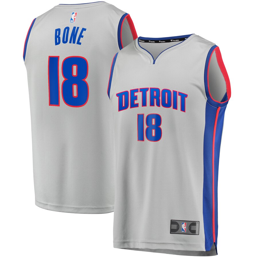 Jordan Bone Detroit Pistons Fanatics Branded Youth Fast Break Replica Player Basketball Jersey - Statement Edition - Gray