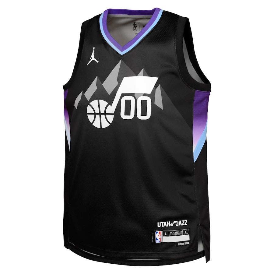 Alternative view of Jordan Clarkson 00 Utah Jazz 2024/25 YOUTH Swingman Hockey Jersey - Statement Edition - Black - JS195 