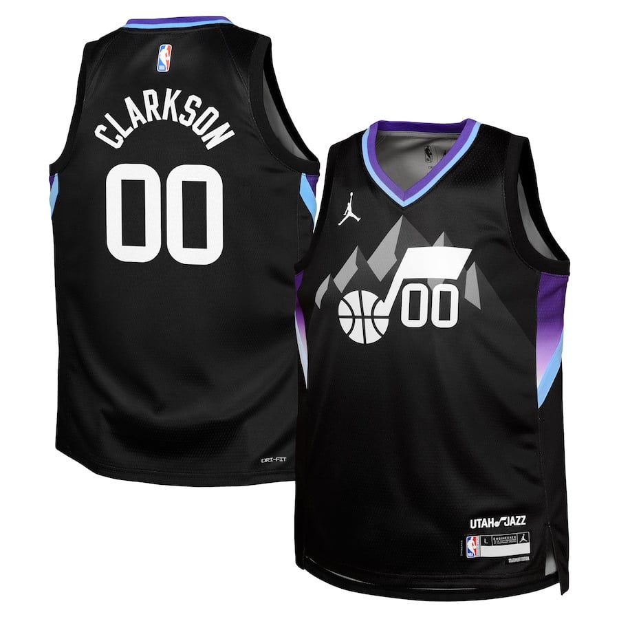 Jordan Clarkson 00 Utah Jazz 2024/25 YOUTH Swingman Hockey Jersey - Statement Edition - Black - JS195 