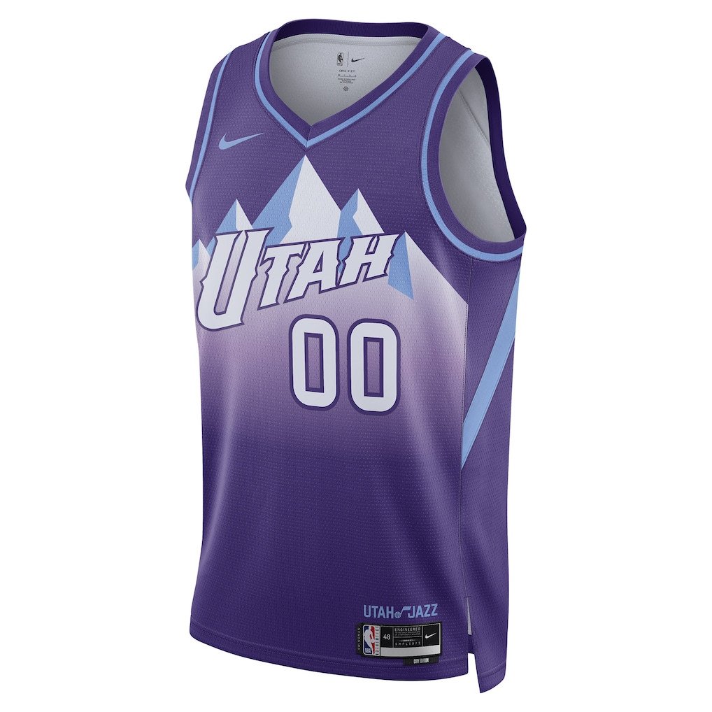 Alternative view of Jordan Clarkson 00 Utah Jazz Unisex 2024/25 Swingman Player Hockey Jersey - City Edition - Purple - JS915 